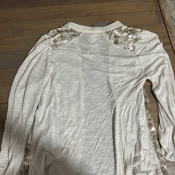 Anthropologie Cream and Brown Blouse - Picture 4 of 6